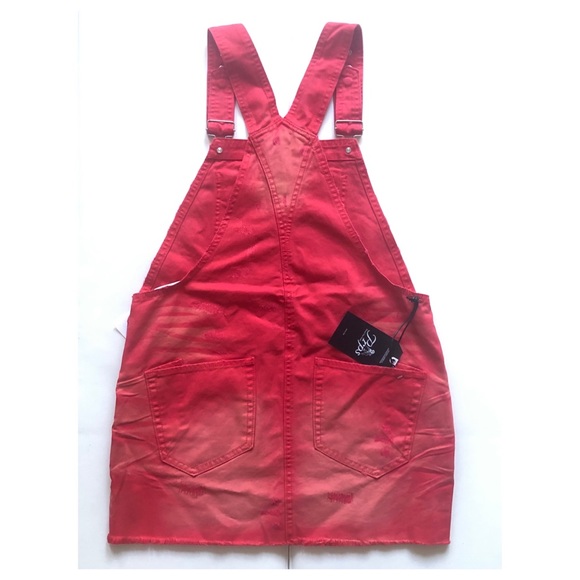 PRPS Mini Overall Red Dress Size L - Picture 5 of 10